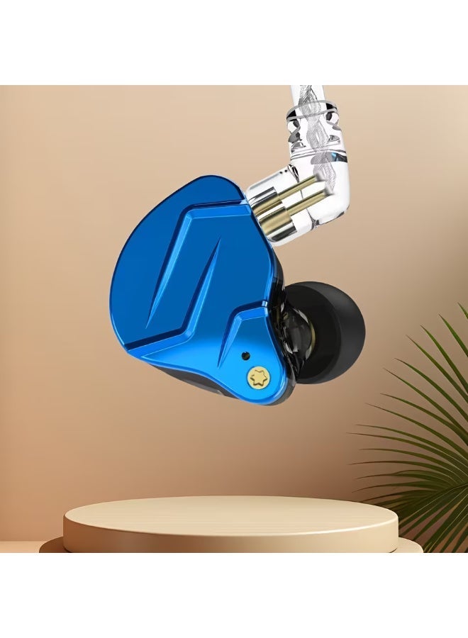 KZ ZSN Pro X Dual Driver 1BA+1DD Hybrid Metal Earphones HiFi in-Ear Monitor with Detachable 2Pin Cable, Zinc Alloy Faceplate (With Mic, Blue) - Image 4